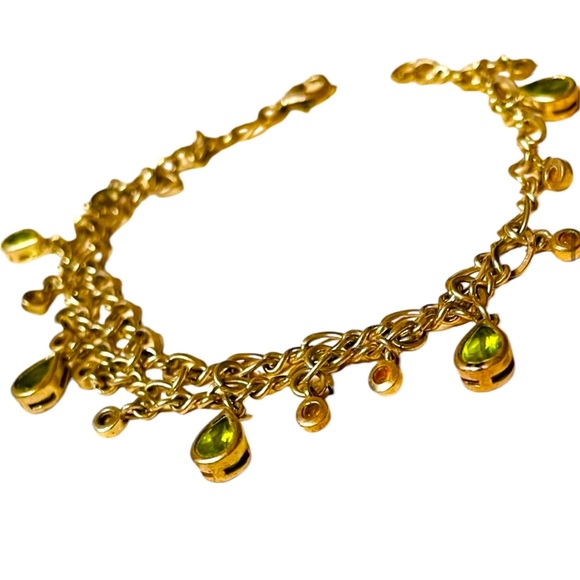 Peridot and Citrine Sterling Silver Charm Bracelet from The Silver Company - Picture 1 of 10